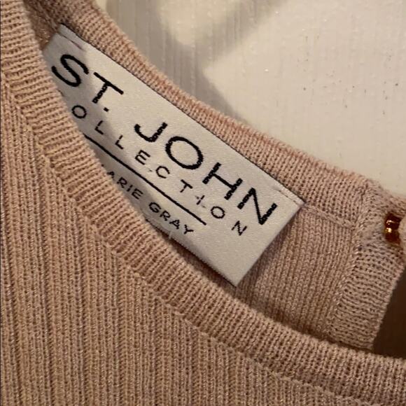 St. John women’s size S tan sleeveless camisole knit top - Picture 2 of 5